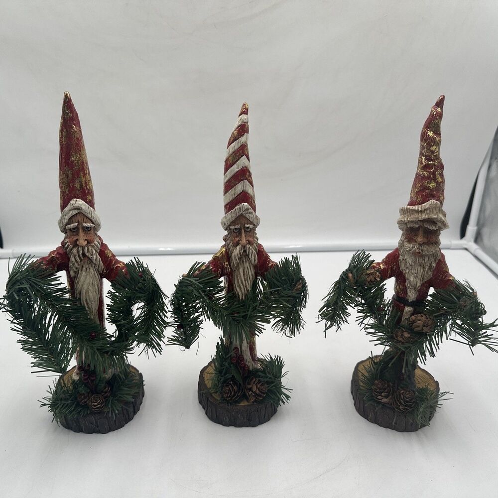 3 Mark Roberts Fine Interiors Collection Enchanted Santa Figurine 12.5” Forest